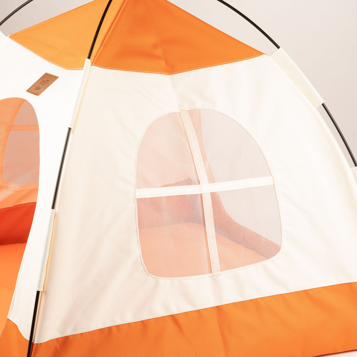 Cama PAW – Tienda beige y naranja – 58 × 58 × 48 cm