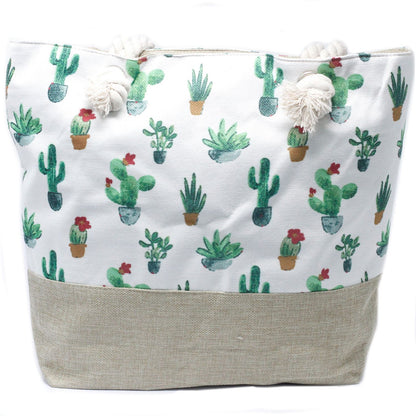 Bolso Shopper Asa Cuerda Mini Cactus