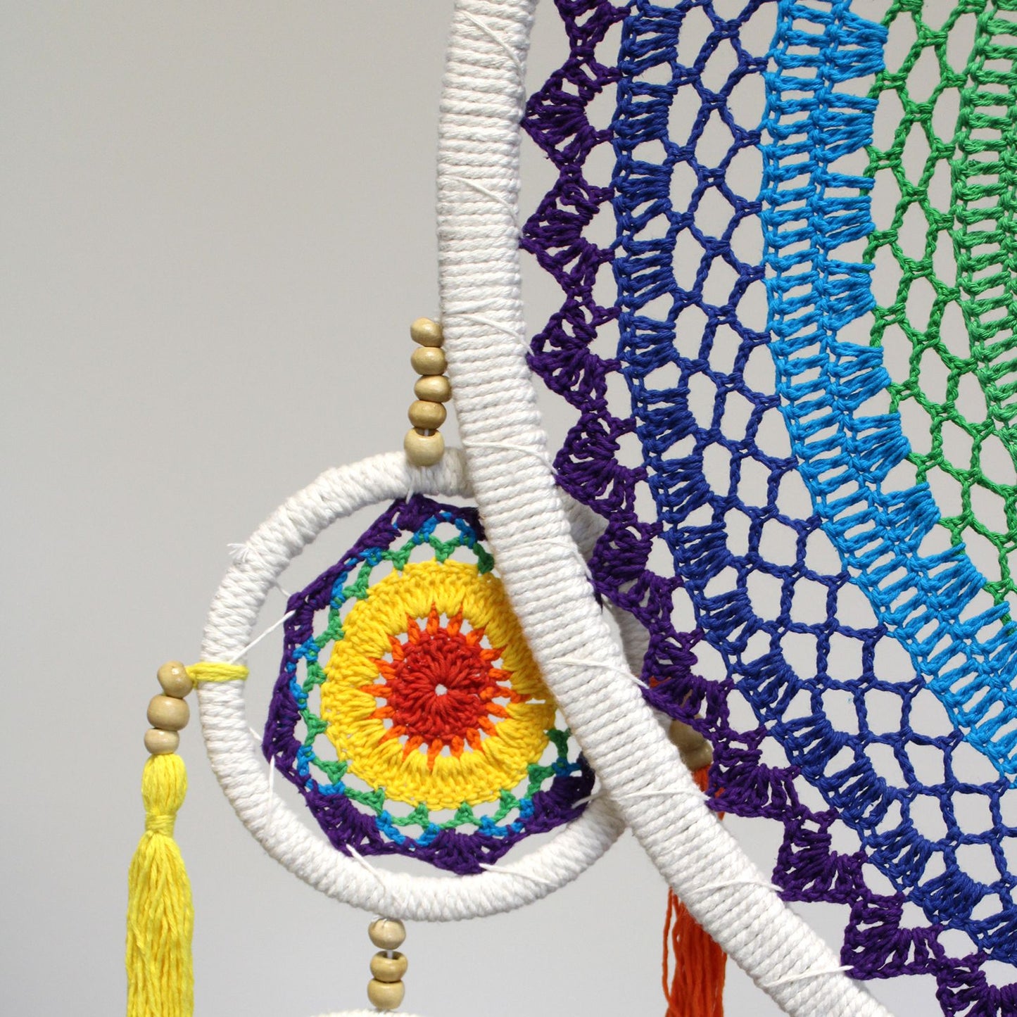 Extra großer Traumfänger - Leuchtender Regenbogen