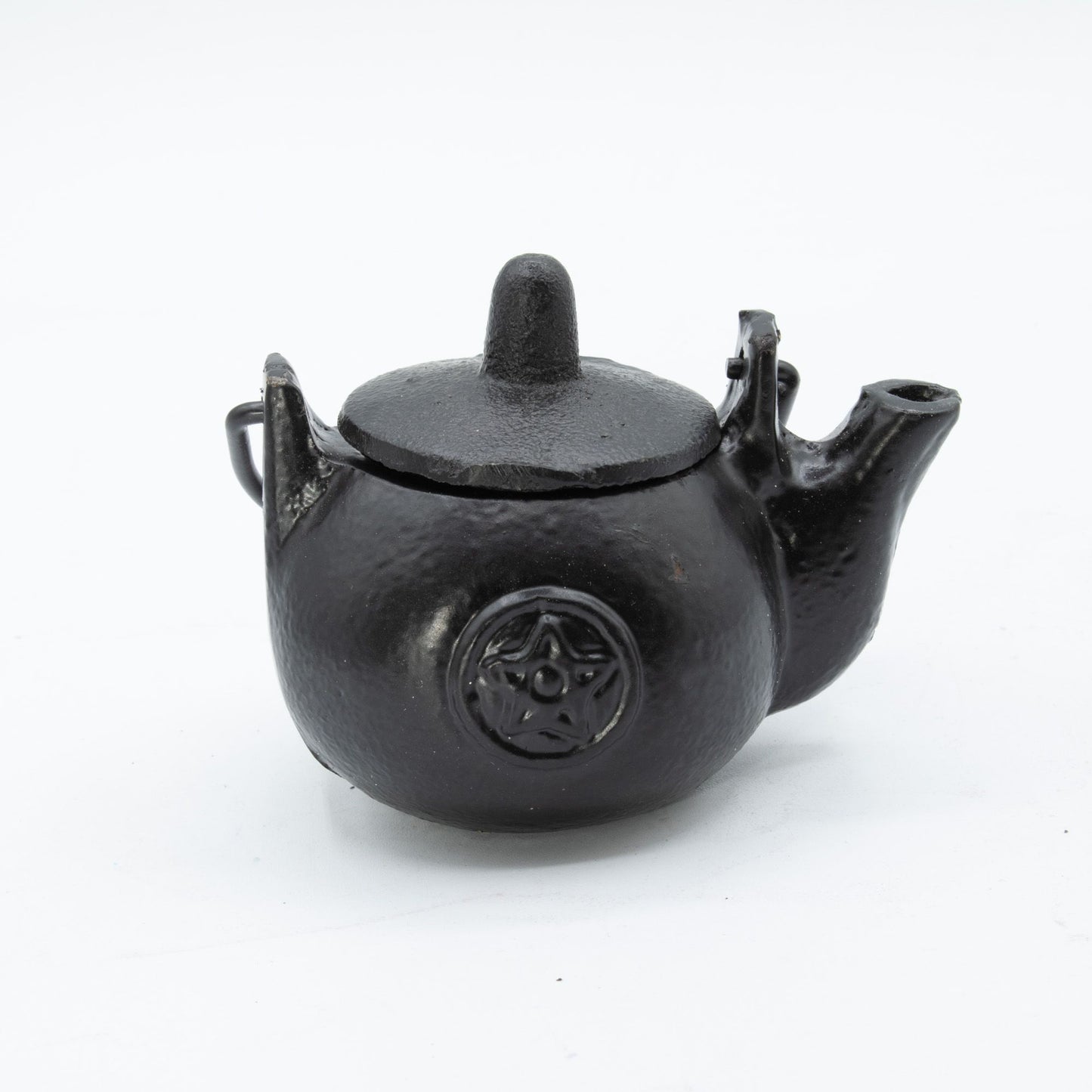 Pequeña olla ritual de hierro fundido con forma de pentágono 8x8x10 cm