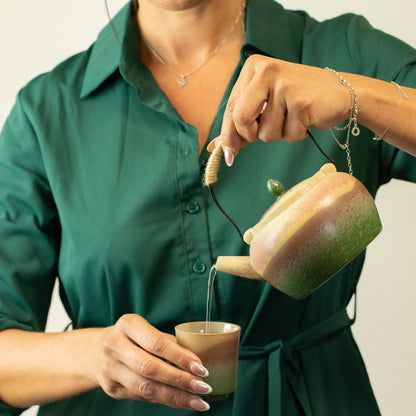 Juego de té de estilo kyusu japonés - para té verde - cuatro tazas