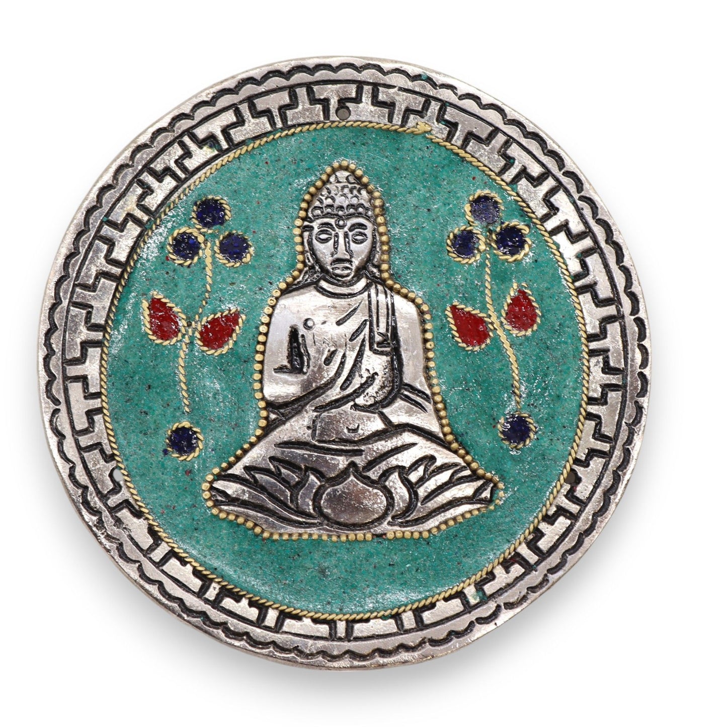 Buddha Räucherstäbchenhalter Grün Dekoration 10cm