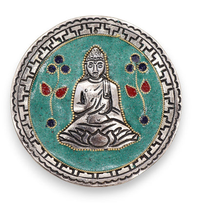 Buddha Räucherstäbchenhalter Grün Dekoration 10cm