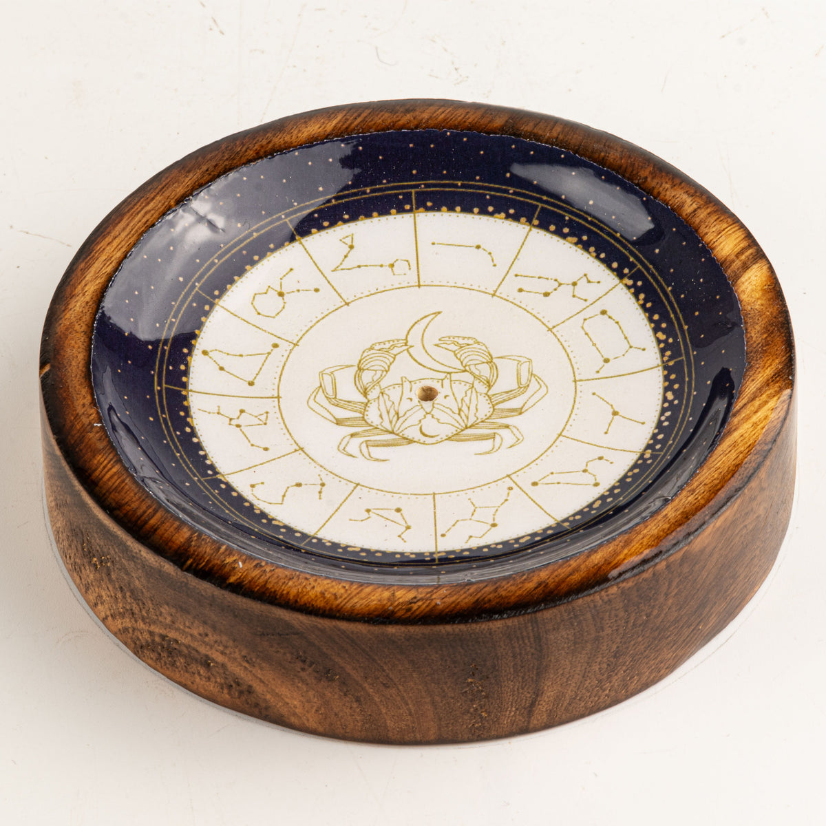 Mini cuenco y soporte para varitas de incienso Signo del Zodiaco – Cáncer
