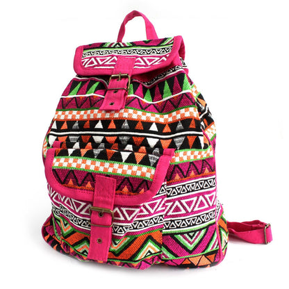 Mochila Tejido Jacquard Rosa