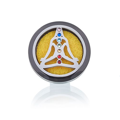 Auto-Diffusor-Set – Yoga-Chakra aus Zinn – 30 mm