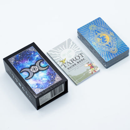 Tarotkartenset mit blauer Folie – Antlitz des Mondes – mit Begleitheft