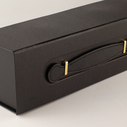 Caja de regalo plegable - Con forma de caja de vino (33.5x10x10.5cm) - Negro