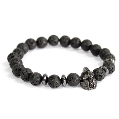 Pulsera Casco Caballero Piedra Lava