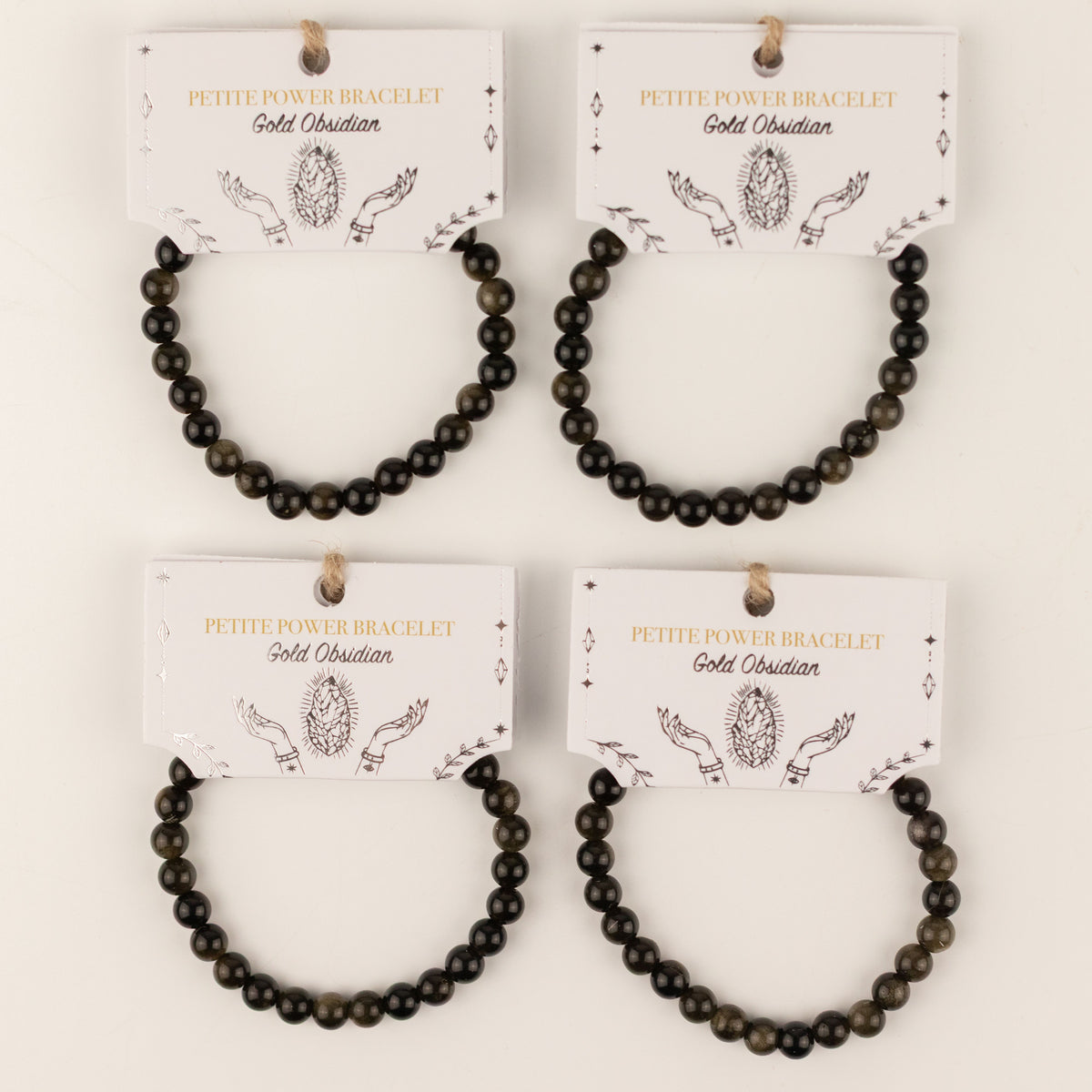 Pulsera de Poder Pequeña (17 cm x 6 mm) - Obsidiana Dorada