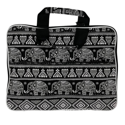 Sacoche rembourrée pour ordinateur portable (motif éléphants) 33 x 24 x 3 cm