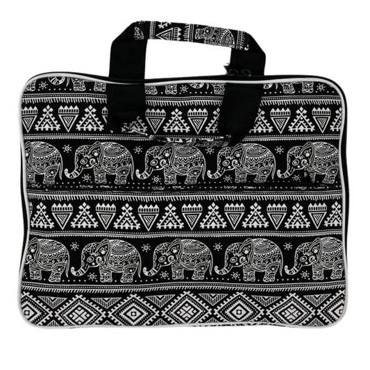 Bolsa acolchada para portátil (Elepants Motiff) 33x24x3cm