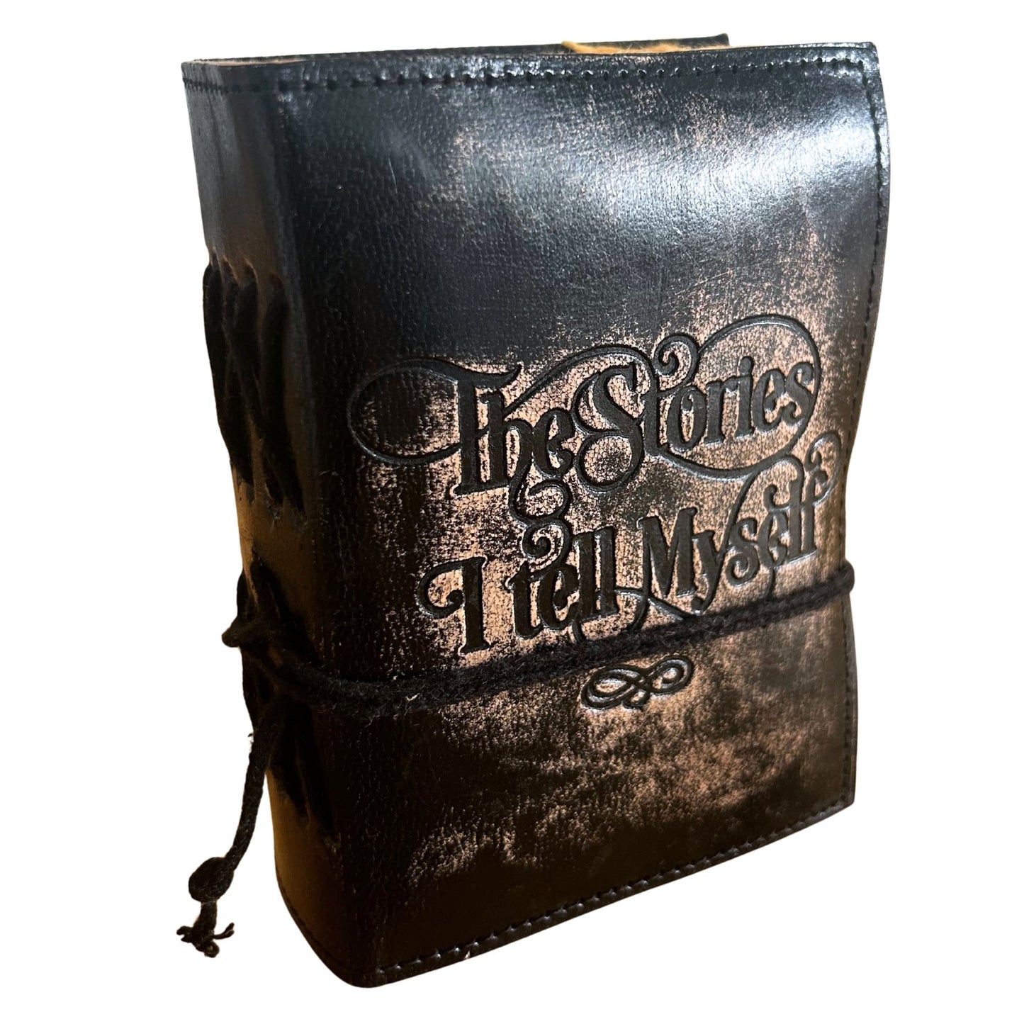 Carnets en cuir à bordure épaisse (5 x 3,5 pouces) - Les histoires que je me raconte