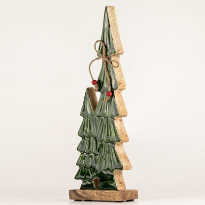 Perdido en el bosque - Mediano - Dos árboles esmaltados - (34x11x2,5 cm)