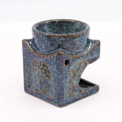 Quadratischer Buddha-Brenner - Puderblau