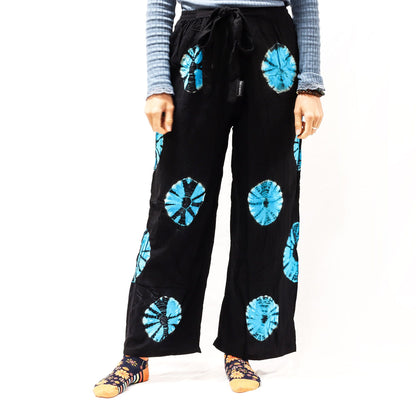Loungehose im japanischen Stil - Medium - Schwarz, Blau