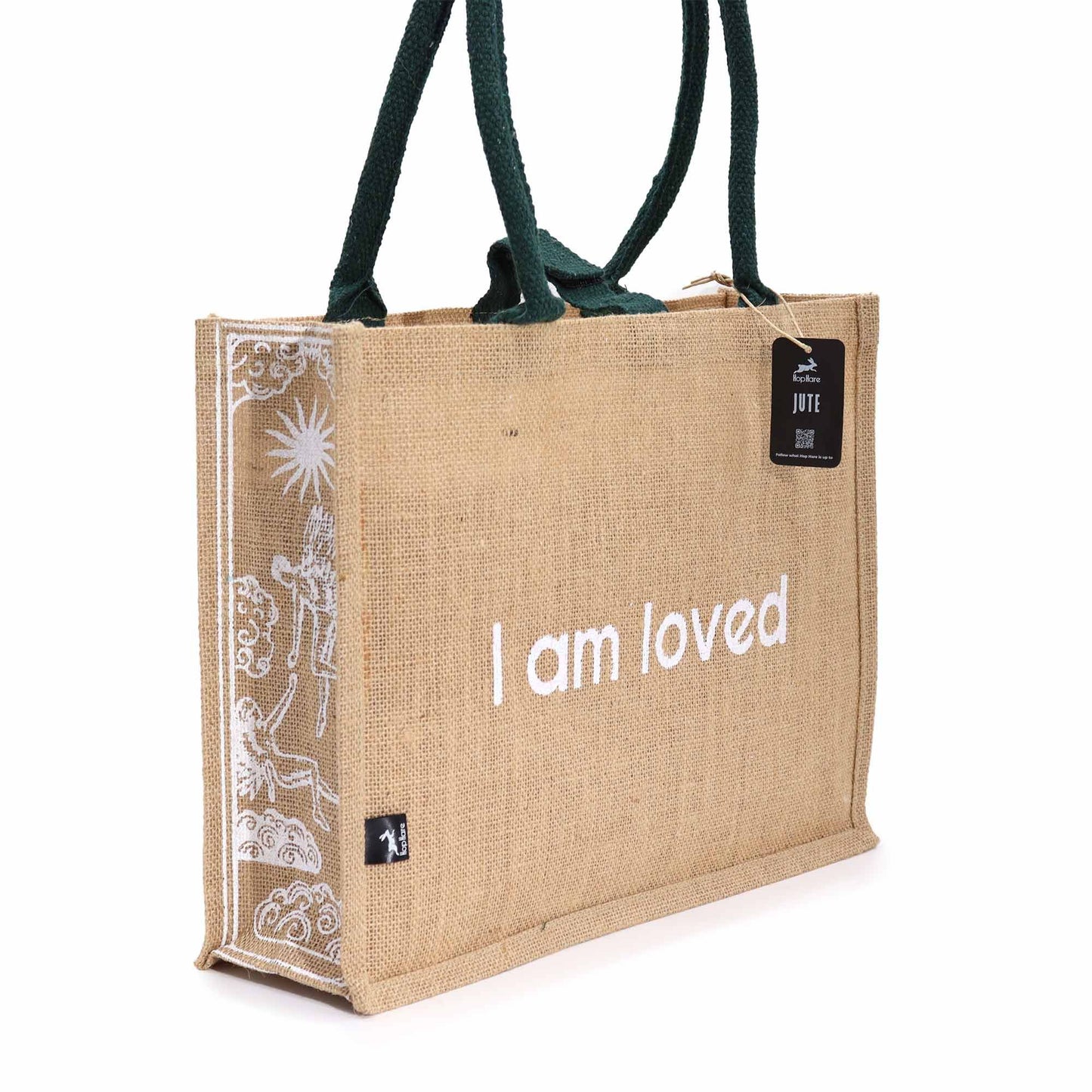 Hop Hare Große Jutetasche - I Am Loved