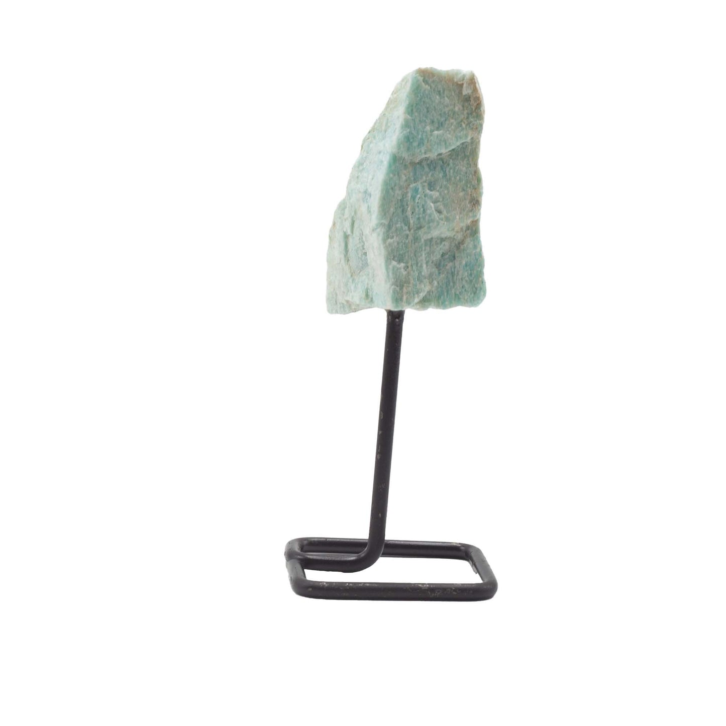 Muestra de mineral en soporte metálico - amazonita