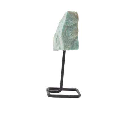 Muestra de mineral en soporte metálico - amazonita