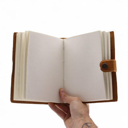 Carnets en cuir gaufré (18x13 cm) - Imprimé floral cannelle - 200 pages