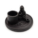 Porte-encens multifonctionnel Bouddha - Céramique noire mate