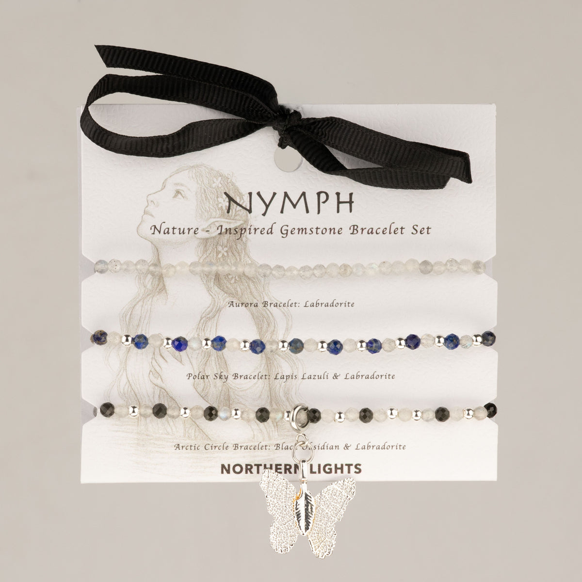 Nymph Spirit Conjunto de pulseras de gemas - Auroras boreales