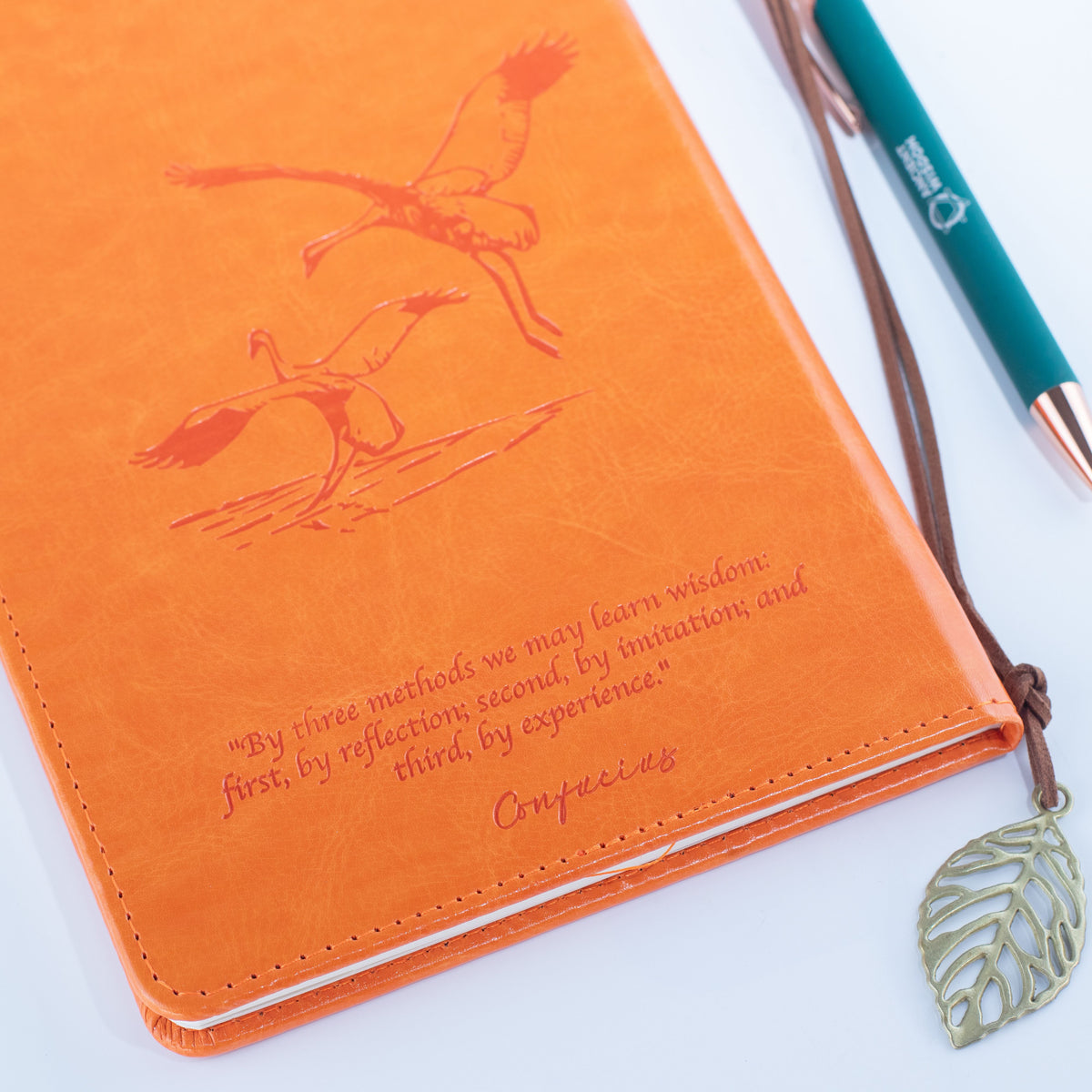 Cuaderno de intenciones A5 - Pantalla LCD borrable - Efecto cuero naranja - 80 hojas