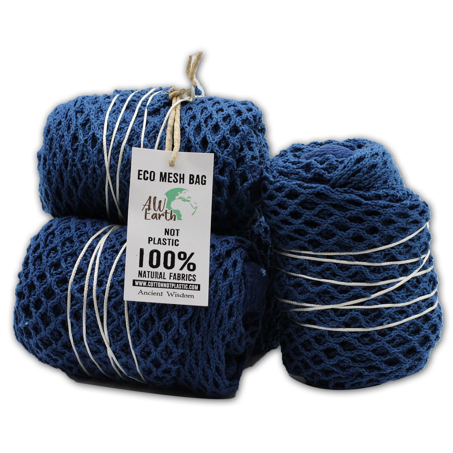 Bolsa de Malla de Algodón Puro - Denim