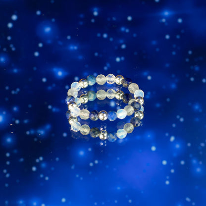 Ring-Set mit Nymphengeist-Edelstein – Nordlichter