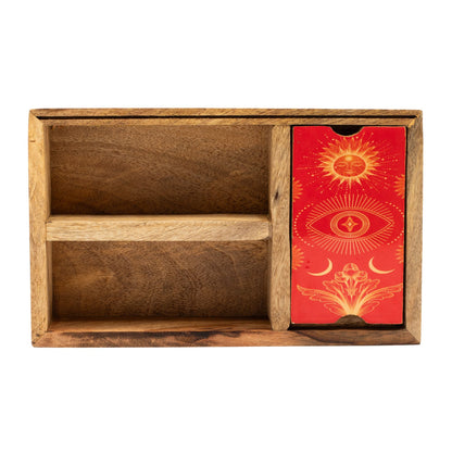 Dreiteilige Tarotbox mit Kartenständer