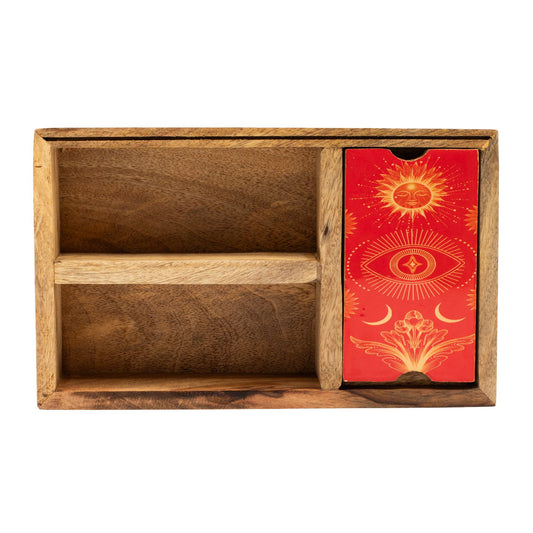 Dreiteilige Tarotbox mit Kartenständer