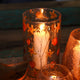 Grand vase bougeoir en verre floral naturel - Rose (19 x 11 cm)
