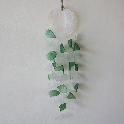 Carillón vidrio reciclado - Verde y Blanco