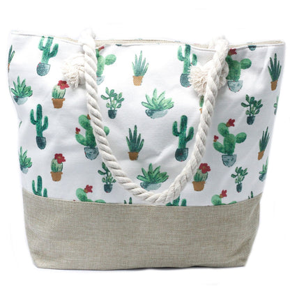 Bolso Shopper Asa Cuerda Mini Cactus