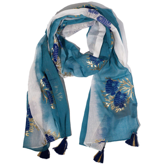 Schal Nomad Sari Aqua Fish – Dunkelblau (180x50cm)