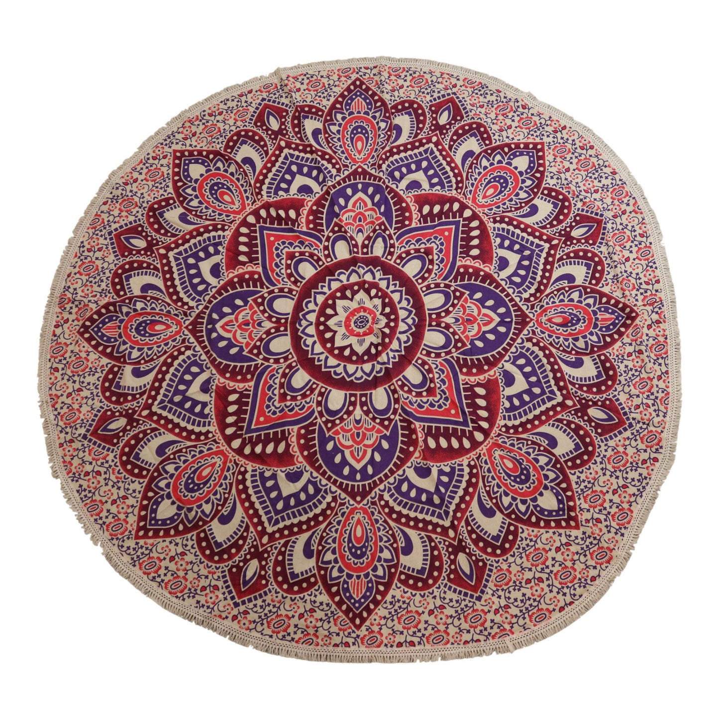 Grand mandala rond (180 cm) - Rose et violet