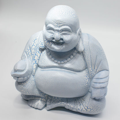 Lámpara del Buda Risueño - Azul Cielo - Base Redonda
