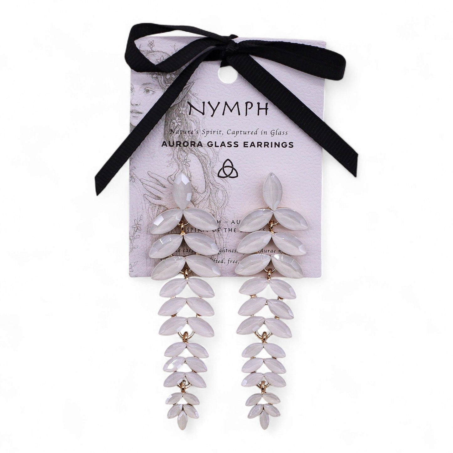 Perle - Vintage-Glas - lange Tropfen - Ohrringe