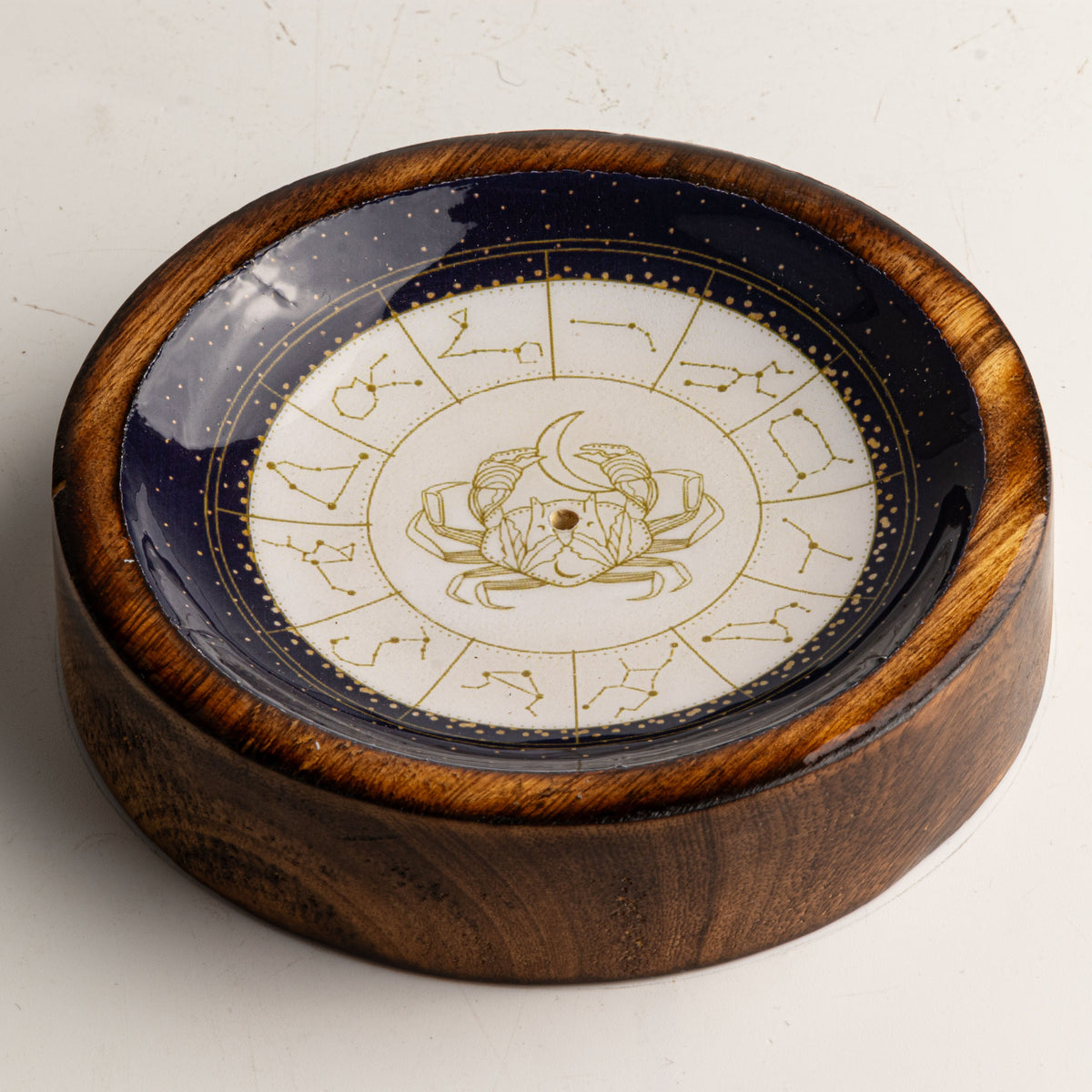Mini cuenco y soporte para varitas de incienso Signo del Zodiaco – Cáncer
