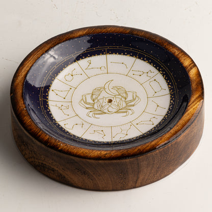 Mini cuenco y soporte para varitas de incienso Signo del Zodiaco – Cáncer