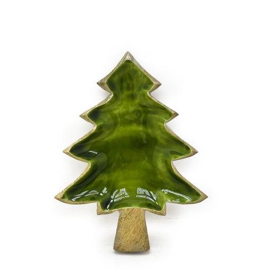 Perdu dans les bois - Bol en bois émaillé en forme d'arbre - 25 x 19 cm