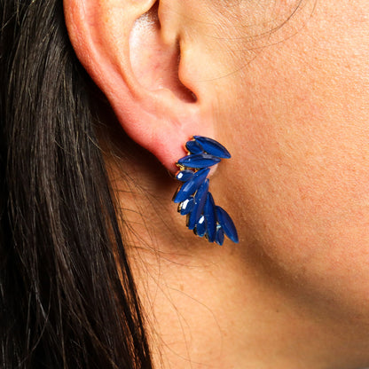 Azul Real - Vidrio Vintage - Alas de Ángel - Pendientes