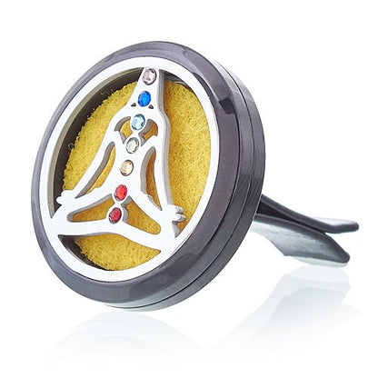 Auto-Diffusor-Set – Yoga-Chakra aus Zinn – 30 mm