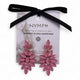 Rosa suave - cristal vintage - caída larga - pendientes