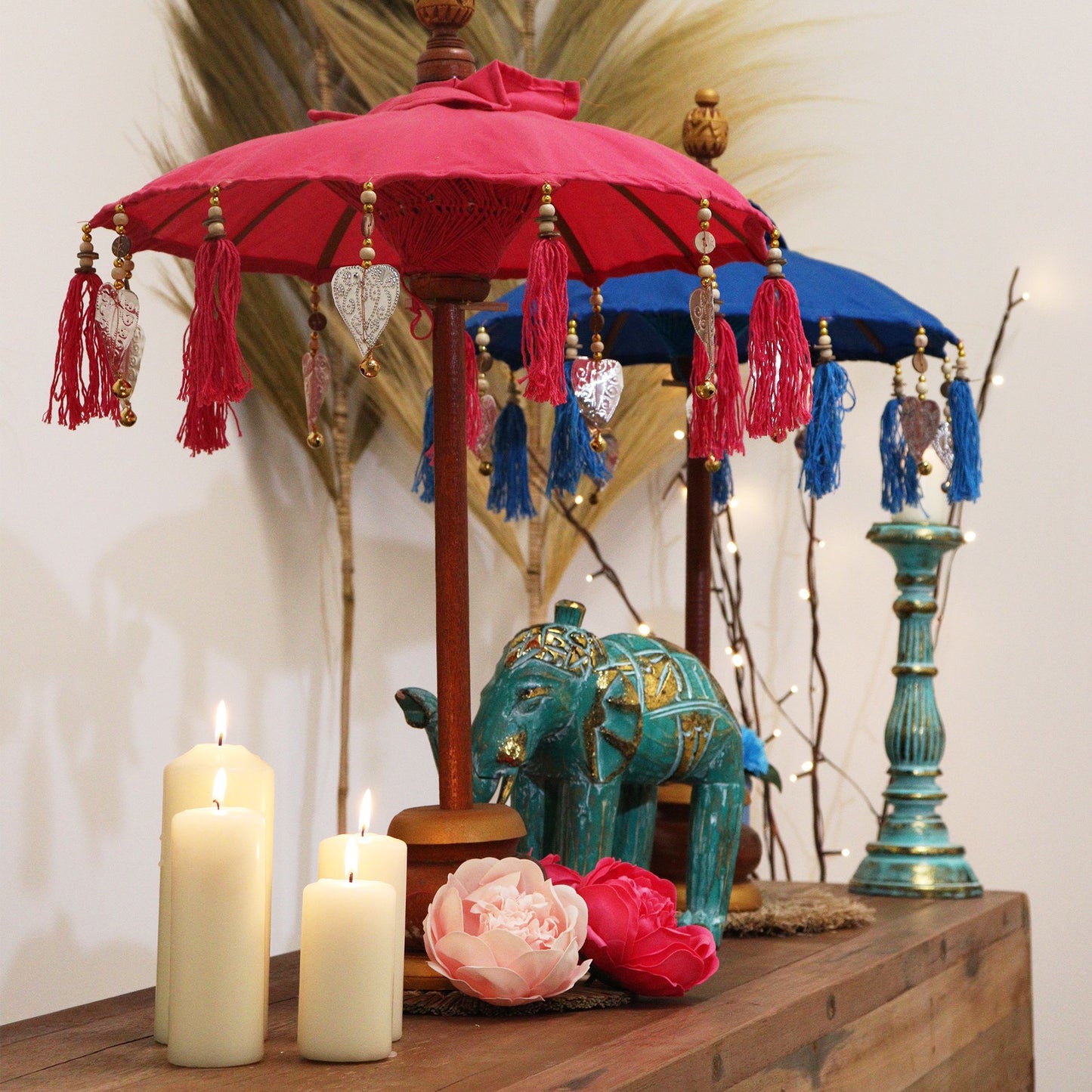 Sombrilla Bali Home Decor - Algodón - Rosa - 40cm