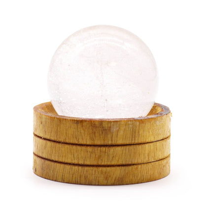 Sphère en cristal de quartz transparent de 50 mm avec support
