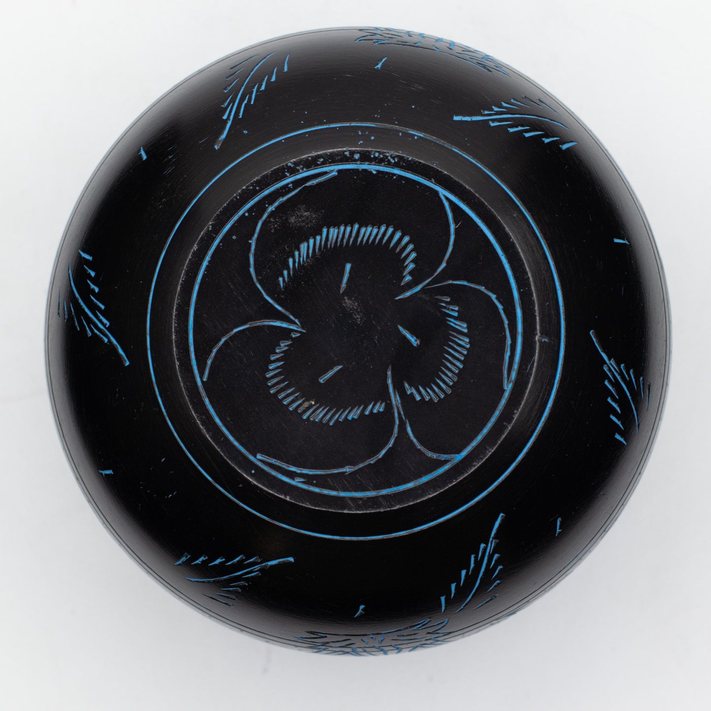 Cuenco tibetano de caldero - Hongo mágico - Azul (15 cm)