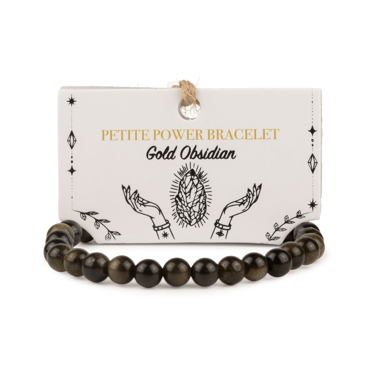 Pulsera de Poder Pequeña (17 cm x 6 mm) - Obsidiana Dorada