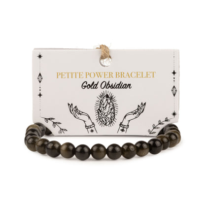 Pulsera de Poder Pequeña (17 cm x 6 mm) - Obsidiana Dorada