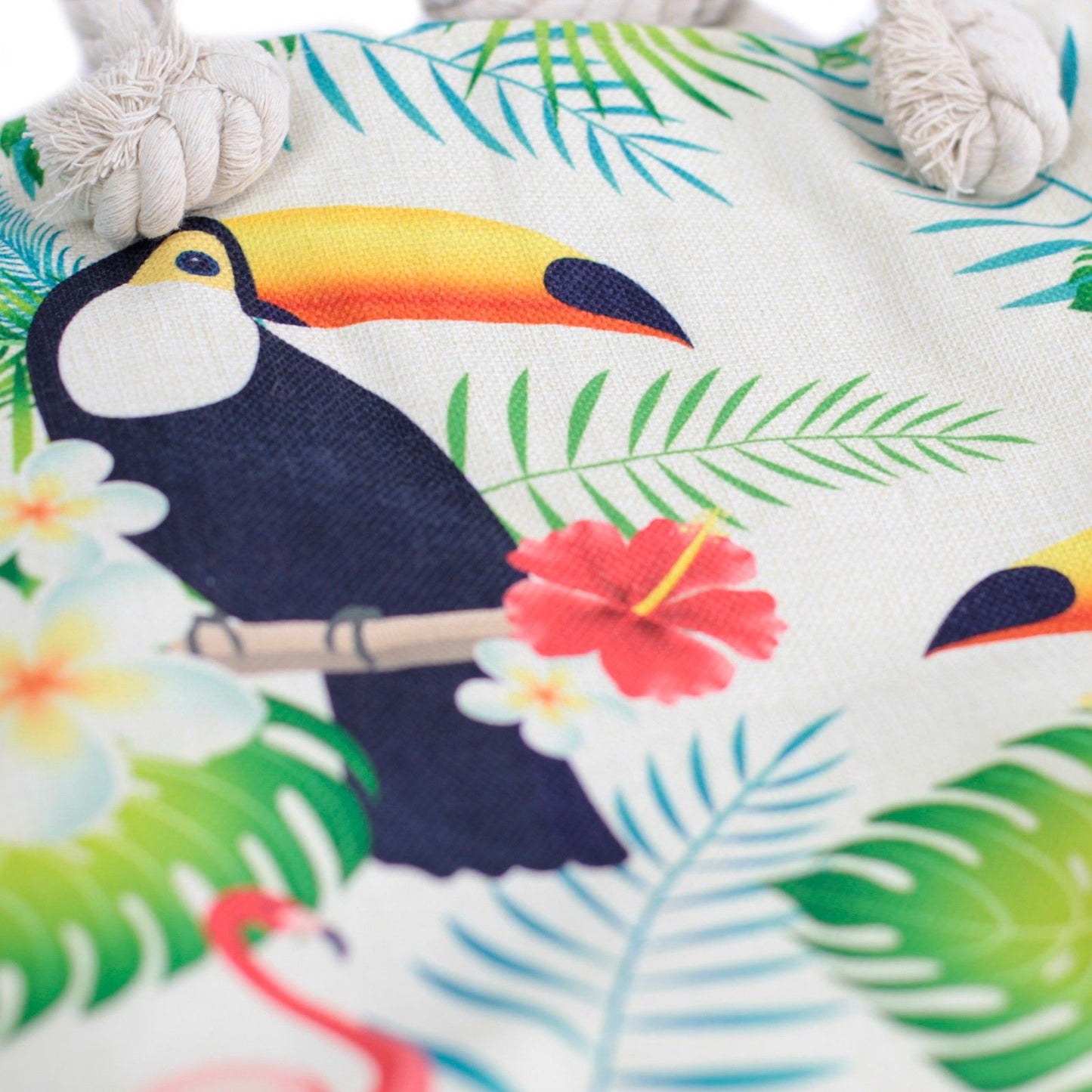 Sac cabas avec anse en corde - toucan tropical